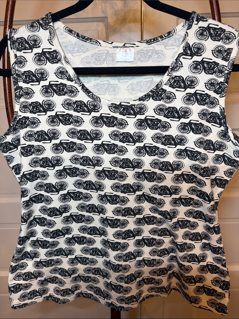 Effie’s Heart Vintage Motorcycle Print Sleeveless Top L/XL